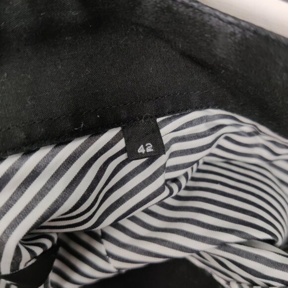 Sarar Men's Color Block Striped Button Down Shirt in Black White Cotton Office - Picture 9 of 9